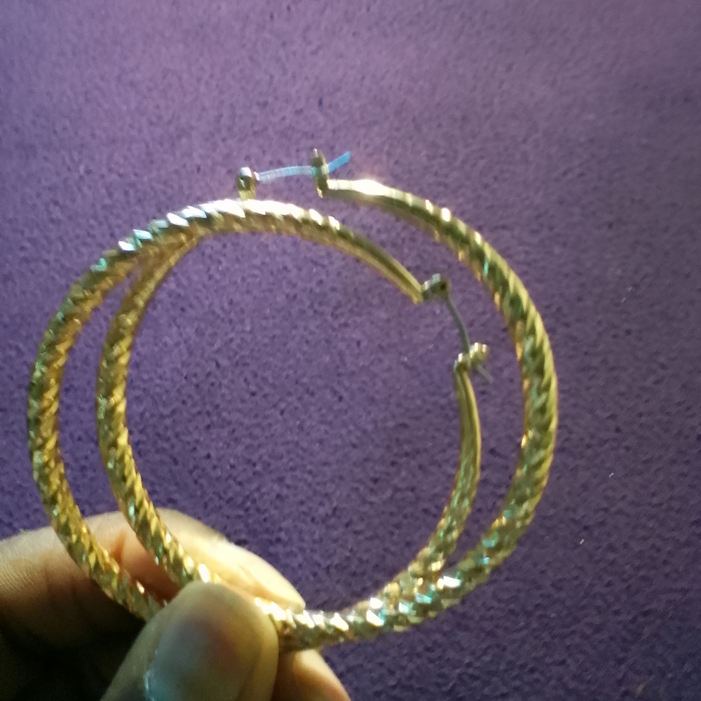 Gold-Tone Twisted Hoop Earrings - Women Jewelry